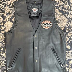 Harley-Davidson Black Leather Vest with Patch